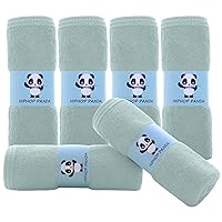 HIPHOP PANDA Baby Washcloths, Rayon Made from Bamboo - 2 Layer Ultra Soft Absorbent Newborn Bath Face Towel - Reusable Baby Wipes for Delicate Skin - Green, 6 Pack