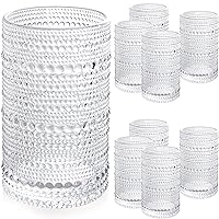 Hobnail Drinking Glasses Set - 8pcs Vintage Glassware For Party and Family, 13 oz Vintage Drinking Glasses For Water, Whiskey, Wine, Cocktails and More (Modern-H)