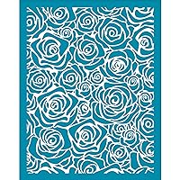 OLYCRAFT 4x5 Inch Rose Flower Silk Screen for Polymer Clay Love Floral Silk Screen Printing Stencils Reusable Clay Stencils Non-Adhesive Transfer Stencil for Polymer Clay Earring Jewelry Making