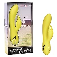California Dreaming Venice Vixen - Silicone Rabbit Vibrator – Waterproof Clitoral Sex Toys for Couples – 10 Vibration Function Massager - Yellow
