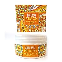 Greenwich Bay Trading Co. Juicy Peach Shea Butter Soap and Body Butter Gift Set
