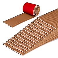 4x36in Anti Slip Stair Treads (15-Pack) - Waterproof Outdoor/Indoor Heavy Duty Non-Skid Tape for Stairs - Adhesive Rubber Grip Strips for Steps & Ramps - Brown