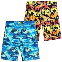 Body Glove Boys' Board Shorts – 2 Pack UPF 50+ Quick Dry Bathing Suit Swim Trunk (Size: 8-18)
