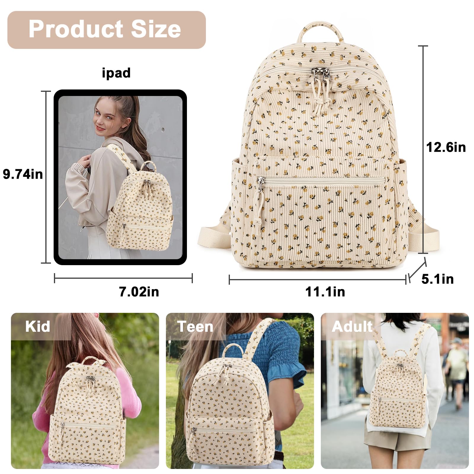 Mini Backpack Women Girls Water-resistant Small Backpack Purse Shoulder Bag for Womens Adult Kids School Travel