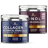 Skin Renewal Bundle - Advanced Collagen Botanical Stem Cells Cream for Skin 1.7 Oz - Snail Mucin Cream 1.7 Oz