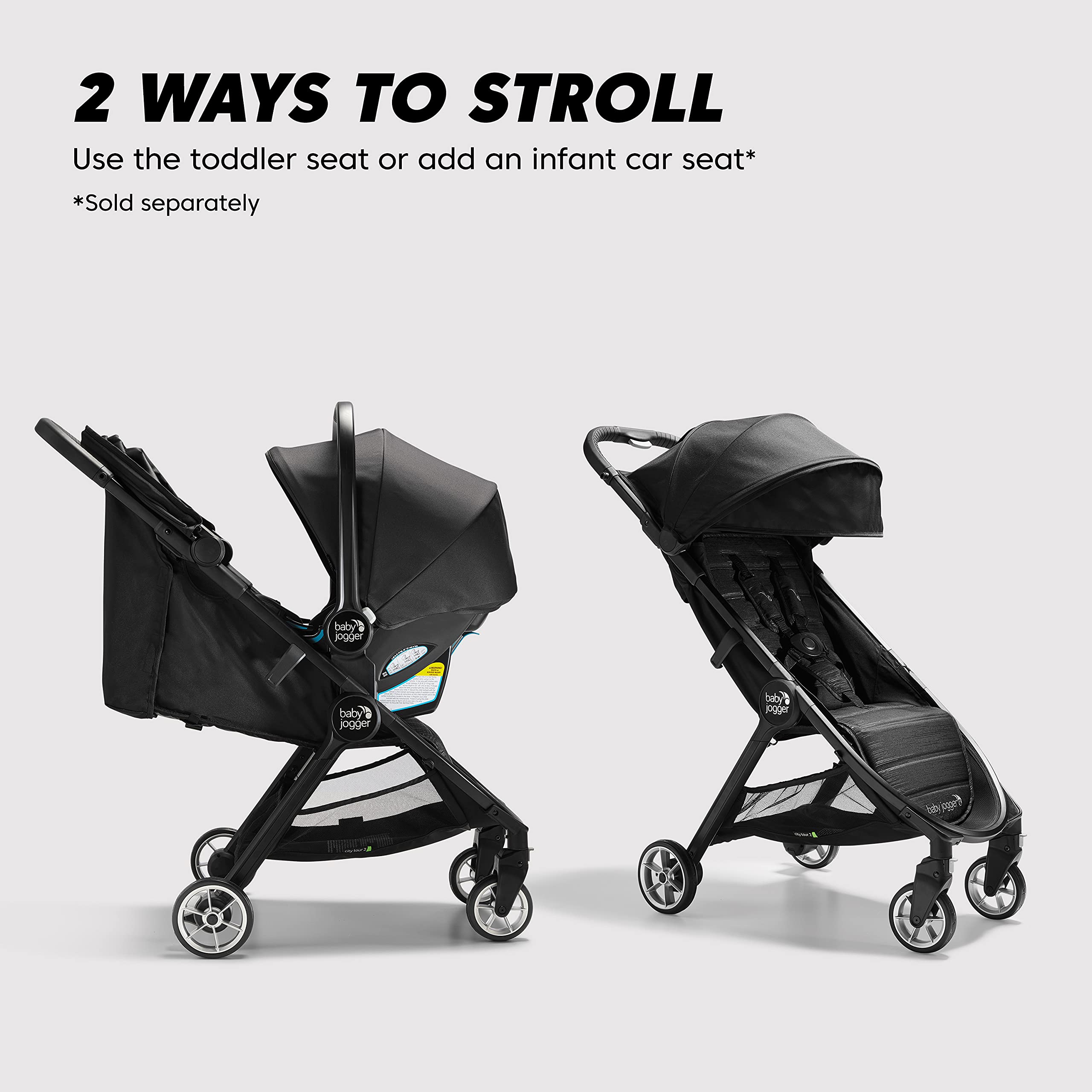 Baby Jogger City Tour 2 Ultra-Compact Travel Stroller, Jet