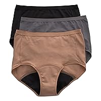 Women's Fresh & Dry Light and Moderate Period 3-pack Brief Underwear
