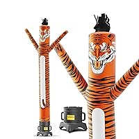 LookOurWay Air Dancers Inflatable Tube Man Set - 10ft Tall Wacky Waving Inflatable Dancing Tube Guy with 12-Inch Diameter Blower - Mascot Character Animal Themed - Tiger