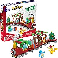 MEGA Pokémon Action Figure Building Toys, Holiday Train with 373 Pieces, 4 Poseable Characters, for Kids (Amazon Exclusive)