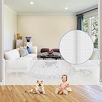 Reinforcement Strip Design 90 Inch Retractable Baby Gates for Kids Indoor Extra Long Baby Gate Upgraded Spring Extra Wide Pet Gates for Dogs Adjustable Bracket Retractable Gate Wide Dog gate