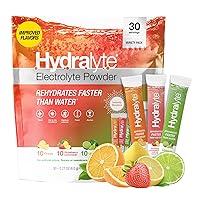 Hydralyte Low Sugar Rapid Rehydration - Lightly Sparkling Electrolyte Powder Packets, 8 oz Serve | Variety Hydration Packets | Hydration for Heat, Travel, Exercise and Bachelorette Parties (30 Count)