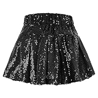 iiniim Kids Girls Shiny Sequin Mini Skirt Toddler Elastic Waist Pleated Skirt for Party Dance