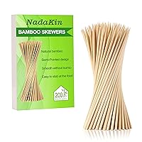 Bamboo Skewers, 12 Inch Wooden Skewer for Appetizers, Fruit, Kebabs, Grilling Barbecue, Mini Burger, Sausage, Cocktail Picks for Drinks, Long Toothpicks, Food Sticks Natural, Kitchen Gadget