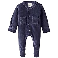 L'ovedbaby Unisex-Baby Newborn Organic Cotton Velour Footed Overall