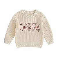 Baby Toddler Girl Boy Sweaters Long Sleeve Knit Christmas Sweater Chunky Crewneck Pullover Tops Winter Clothes