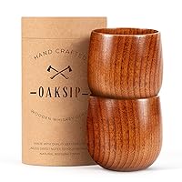 The Original Wooden Bourbon Drinking Glass Bourbon Gifts for Men | Finished Wooden Old Fashioned Glass | Great Whiskey Gifts for Men, Dad, or Brother (2 Pack)