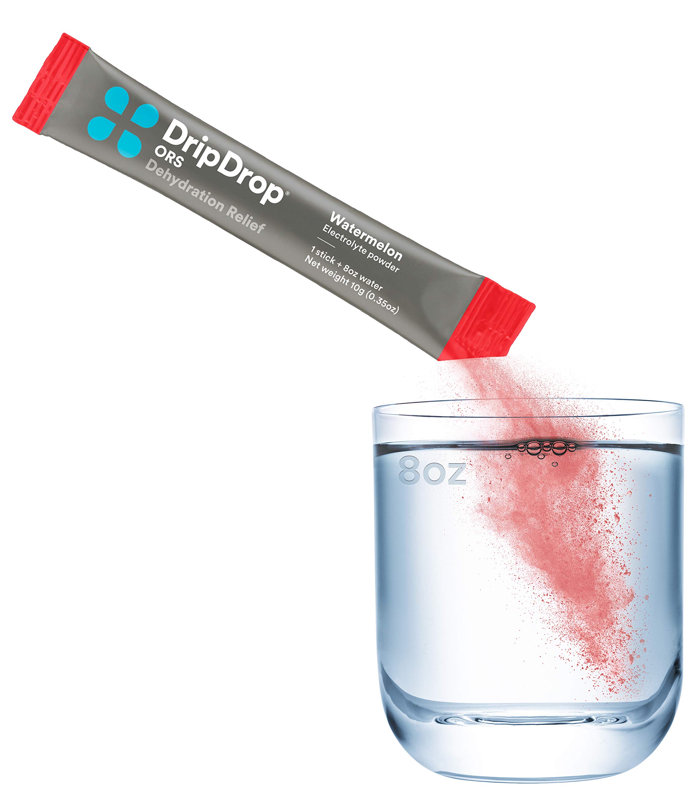 DripDrop ORS Electrolyte Hydration Powder Sticks, Lemon/Berry/Watermelon Variety Pack, 10g Sticks, 8 Count (Pack of 3)