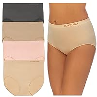 ELLEN TRACY Women’s Full Brief Panties Breathable Seamless Underwear 4-Pack Multipack (Regular & Plus Size)