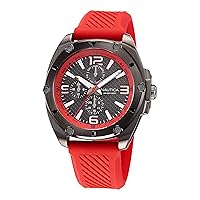 Nautica Men's NAPTCS223 Tin Can Bay Black/Black & Red/Red Silicone Strap Watch