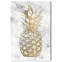 Wynwood Studio Food and Cuisine Wall Art Canvas Prints 'Pineapple Fruits Home Décor, 16 in x 24 in, Gold, White