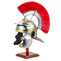 Nagina International Medieval Century Red Crest Roman Centurion Gallic Smiths Helmet For Gladiators Warriors For LARPERS