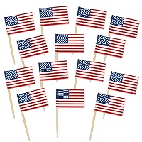 Beistle 150 Piece American Flag Food Picks for USA 4th of July Party Decorations, Memorial and Labor Day Picnics, Celebrating with You Since 1900, 2.5