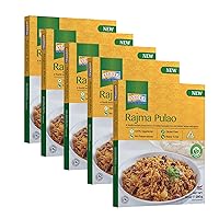 Ashoka Meals 1932, Authentic Indian Cuisine, Vegan Red Kidney Beans Rice, All-Natural, Aged Basmati Rice, Heat & Serve Real Rajma Pulao, Kosher Certified with No Preservatives, Pack of 5
