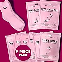 Foot Mask Spa Kit (Pack of 8) -2x Foot Peeling Mask + 6x Hydrating Foot Masks With Fuzzy Socks for Dry, Cracked Heels & Calluses- Exfoliating & Moisturizing Booties for Baby Soft Feet - Foot Spa Gifts