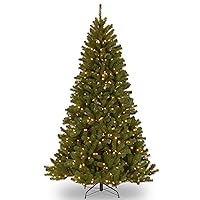 National Tree Company Pre-Lit Artificial Full Christmas Tree, North Valley Spruce, Dual Color LED Lights, Includes Stand, 7.5 Feet, Green