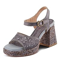 Spring Step L'Artiste Women's SAVYCHIC Platform Sandals - Open Toe, Leather and Mesh, Hook and Loop Closure