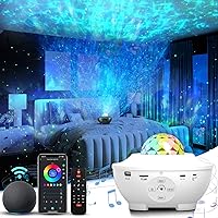 Galaxy Sky Star Projector LED Starry Night Light, Cool Planetarium Music Show Lamp with Speaker for Kids, Boys,Adults Bedroom Space and Home Ceiling Living Room Décor, Party (White)