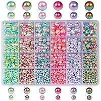 abc jewelry Glass Beads for Jewelry Making,1100Pcs 83 Different Round Beads  Include Crystals & Gemstone