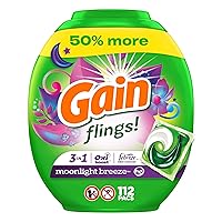 flings Laundry Detergent Soap Pacs HE Compatible 112 ct Long Lasting Scent Moonlight Breeze(Packaging May Vary)