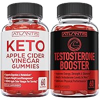 Atlantis Nutrition Keto Apple Cider Vinegar 60 Gummies + Testosterone Booster 2-Pack (120 Gummies)