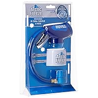 InterDynamics Arctic Freeze Car Air Conditioner Refrigerant Gauge and Hose, Reusable AC Recharge Kit Compatible with R-134A Cans with Self Sealing Valves, InterDynamics