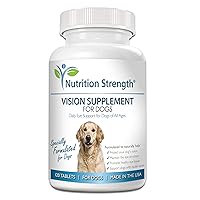 Eye Care for Dogs Daily Vision Supplement with Lutein, Zeaxanthin, Astaxanthin, CoQ10, Bilberry Antioxidants, Vitamin C, Vitamin E Support for Dog Eye Problems, 120 Chewable Tablets