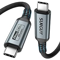 SUNGUY USB C 3.2 Gen 2 Cable 3FT, 20Gbps Data Transfer, 240W Fast Charging, 4K Monitor Video Output USB C Cable for 15/15 Pro/15 Pro Max, iPad Pro, Galaxy S24/S23/S22, MacBook Air/Pro