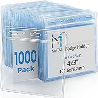 USA Plastic Extra-Thick Horizontal Card Protector (Clear, 4x3 Inch, 1000 Pack), Large Size No Zipper ID Name Badge Holder
