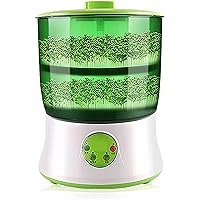 Bean Sprouts Machine, 2 Layers Function Large Capacity Seed Germination Kit, Automatic Bean Sprouts Maker, Seed Germination Machine with PTC Heating for Seed Grow