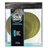 Raw Wraps, Gluten Free, Paleo, and Keto Friendly, Shelf Stable, 6 Tacos per Pack , Vegan, Non-GMO, No Added Salt or Sugar, Yeast Free, Low Carb Tortilla Wraps, Spinach Flavor
