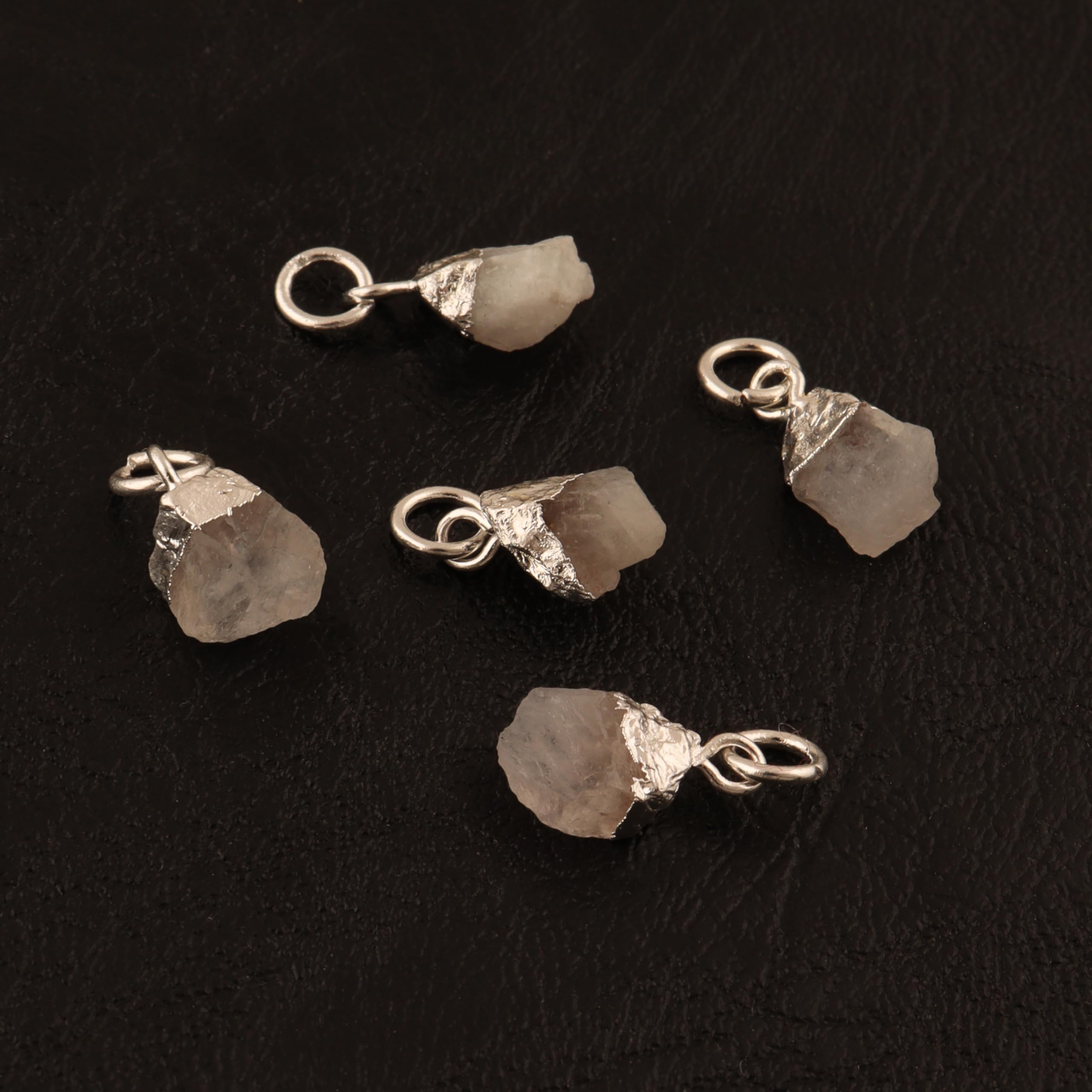 Moonstone Raw Birthstone Pendant Connectors Gemstone Necklace Pendant jun Birthstone