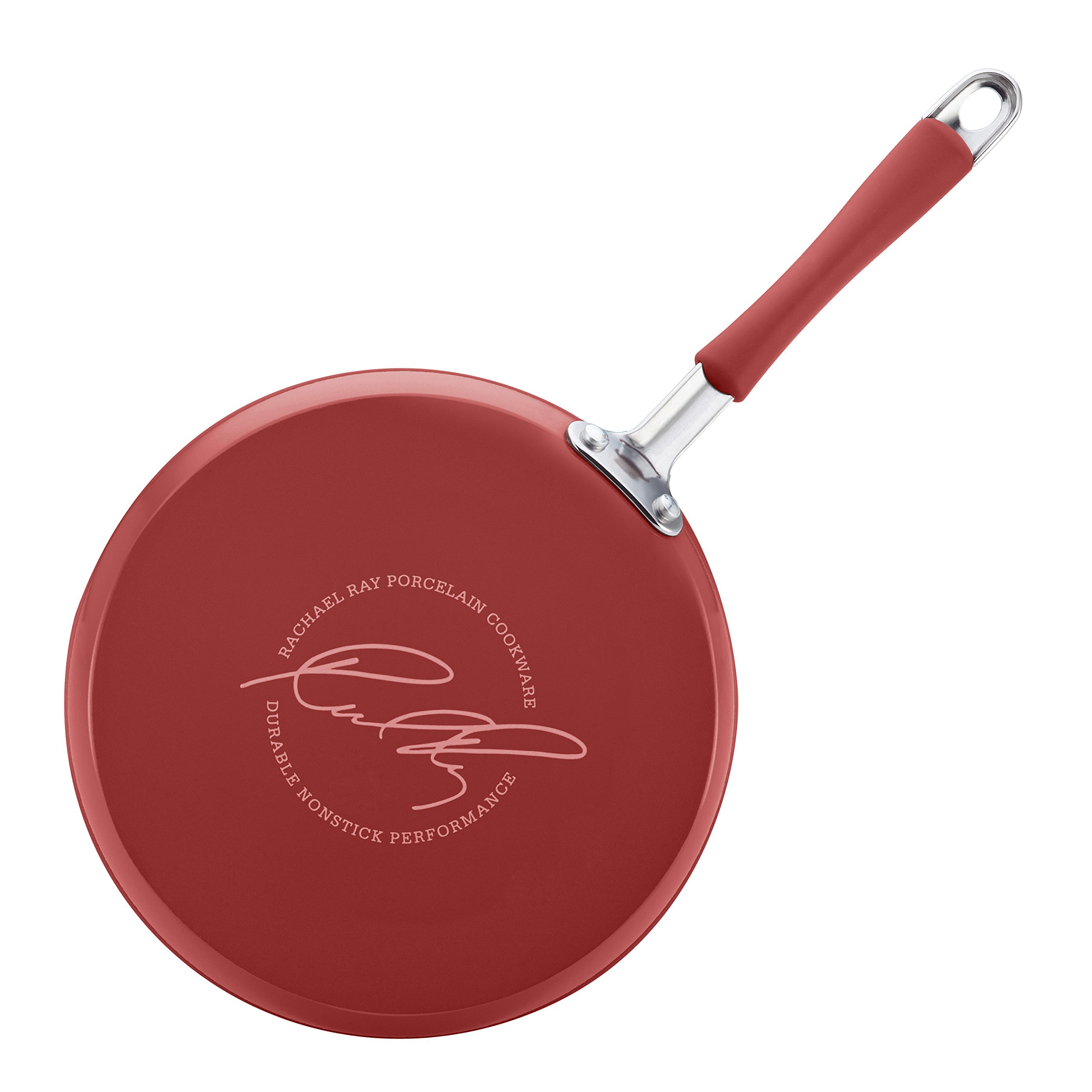 Rachael Ray Cucina Nonstick Cookware Pots and Pans Set, 12 Piece, Cranberry Red