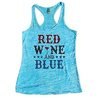 Cute Patriotic Wine Lover Tanks Red Wine and Blue - Womens USA Collection- Royaltee Shirts