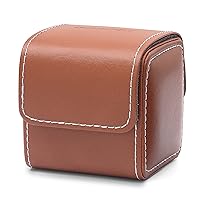 BODERRY 1 Leather Watch Case for Men - Luxury Single Watch Storage Box,Travel Single Watch Case,Jewelry Gift Box with Pillow, PU Leather Wristwatch Display Case Organizer
