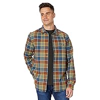 O'NEILL Men's Plaid Stretch Flannel - Long Sleeve Flannel Shirt for Men - Casual Button-Up Shirt