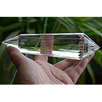 Real Tibet Himalayan High Altitude Clear 24 Sided Crystal Point Quartz Vogel Wand 6.1 Inch Spiritual Reiki Healing