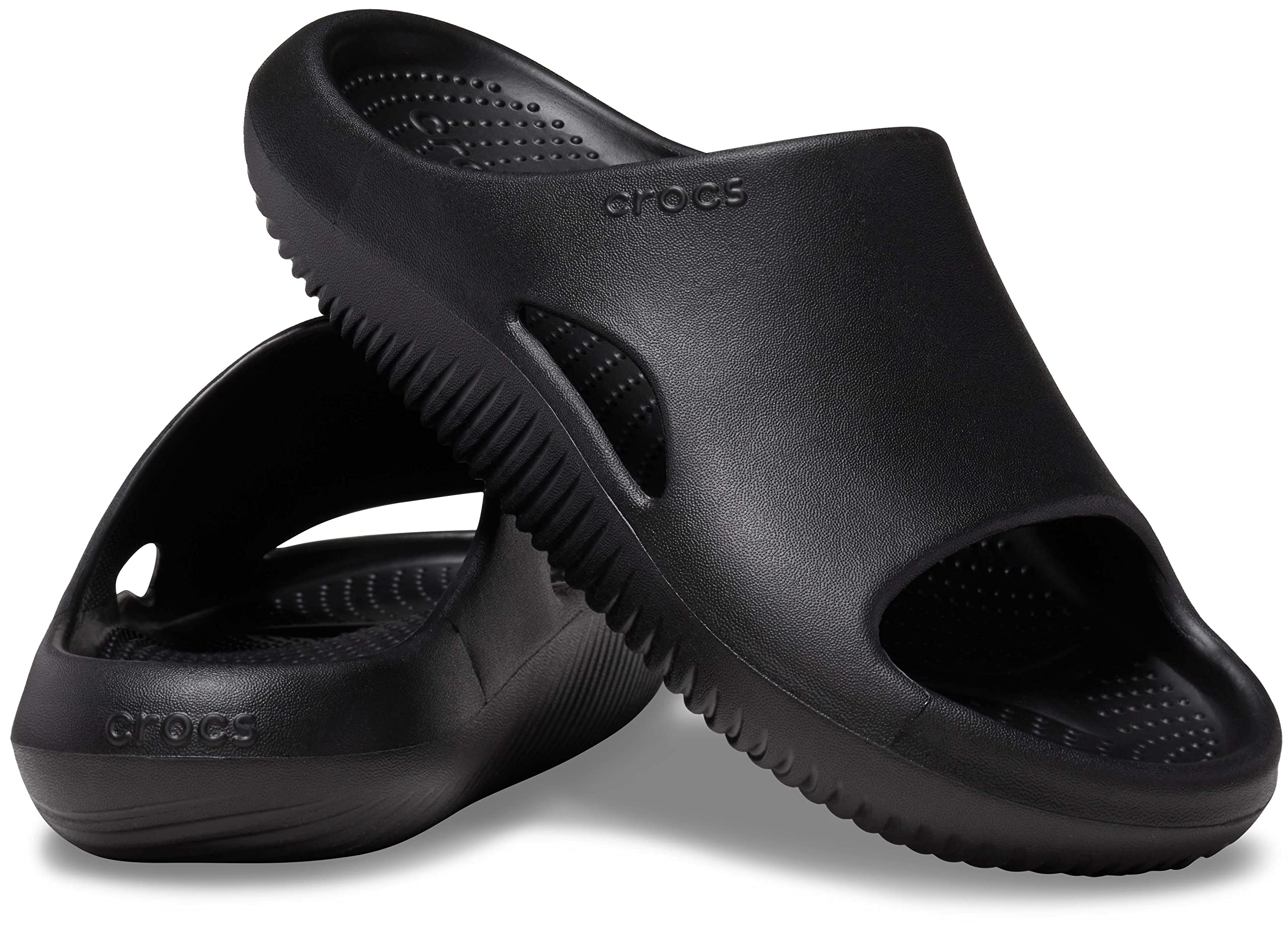 Crocs Unisex Mellow Slides Sandal, Black, 13 US Men