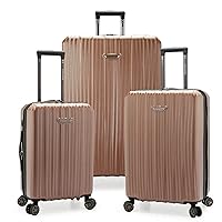 Traveler's Choice Dana Point Hardside Expandable Luggage with Spinner Wheels, Rose Gold, 3-Piece Set