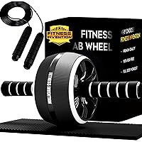 3-IN-1 Ab Roller Wheel,Ab Wheel Roller & Jump Rope,Ab Roller for Abs Workout,Ab Wheel Roller for Core Workout,Rueda Para Abdominales,Exercise Wheels for Abs,Workout Equipment for Home Workouts