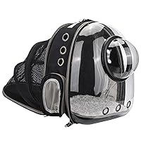 Cat Carrier Dog Carrier Backpack in Black, Pet Carrier Back Pack Pack for Small Medium Cat Puppy Doggie, Dog Body Carrying Bag Travel Space Capsule for Travel, Hiking, Walking & Outdoor Use